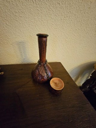 Botella Antigua Whisky madera Cadena
