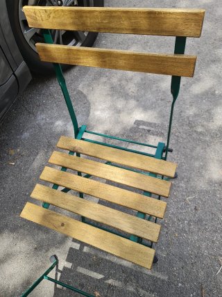 Mesa y 2 Sillas Terraza Ikea Madera Metal