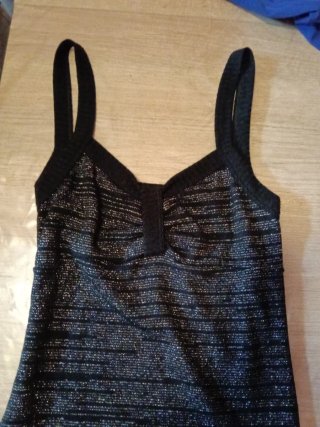 Camiseta Noche Vieja Brillo Negro Plata