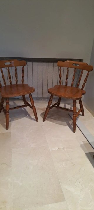 4 Sillas Vintage Madera Maciza
