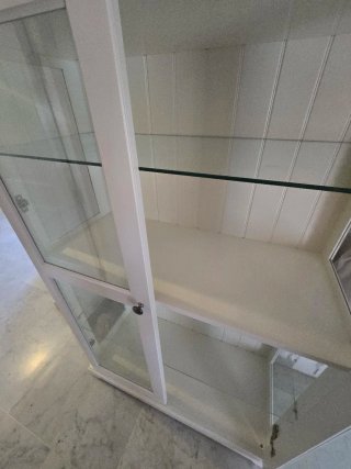 Vitrina Blanca Cristal y Madera