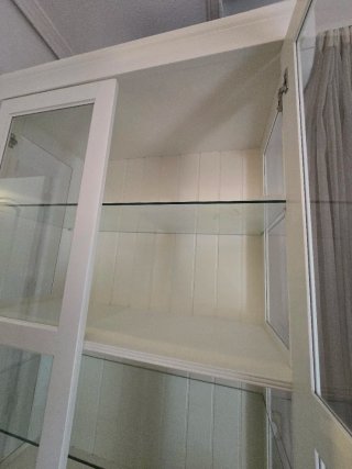 Vitrina Blanca Cristal y Madera