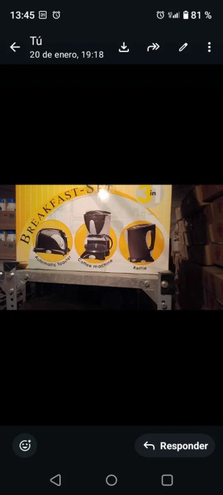 Set Desayuno Tostador, Cafetera y Hervidor