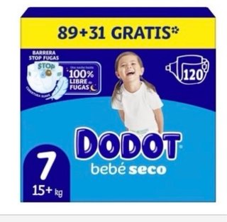 Pañales Dodot Bebe seco T7 (120 uds)
