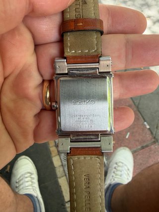 Reloj Seiko Rectangular Cuero Marrón