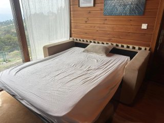 Sofá Cama Beige 2 Plazas