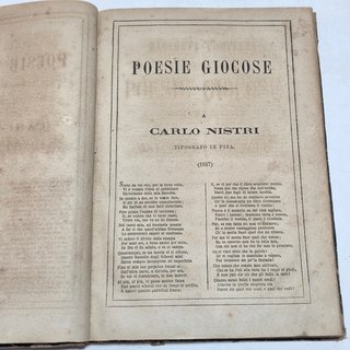 Libro antico 1873 Raccolta di poesie giocose