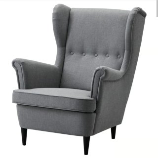 Sillón orejero STRANDMON IKEA gris oscuro