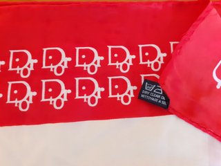 Pañuelo Seda Vintage carré Rojo Blanco