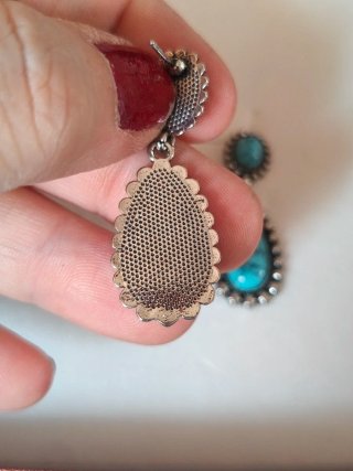 Pendientes Vintage Diseño Turquesa Plata