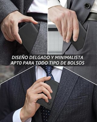 Portafoglio in pelle da uomo con chiusura magnetica