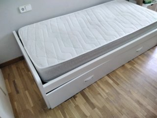 Cama nido blanca con cajones
