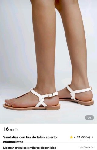 Sandalias planas beige y blancas