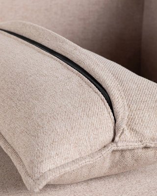 Sofá Modular Kilhe 3 Piezas + Puff Tela Beige