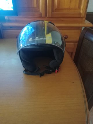 Casco Moto LS2 Negro/Amarillo con Visera