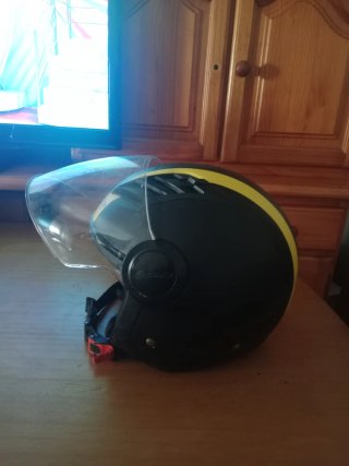 Casco Moto LS2 Negro/Amarillo con Visera