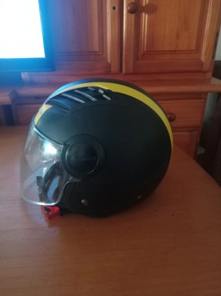 Casco Moto LS2 Negro/Amarillo con Visera