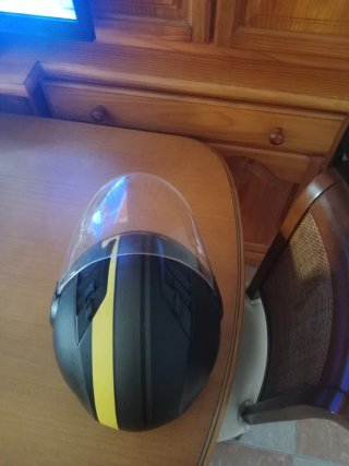Casco Moto LS2 Negro/Amarillo con Visera
