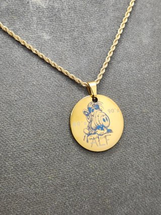 Medalla Alf Acero Quirúrgico Chapado Oro