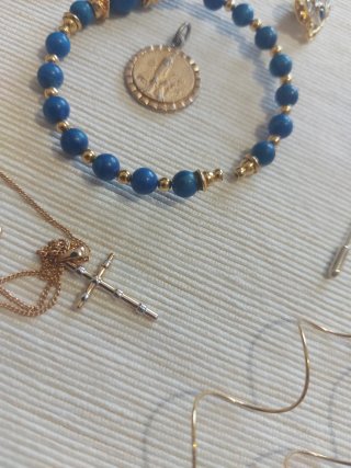 Set bigiotteria blu e oro