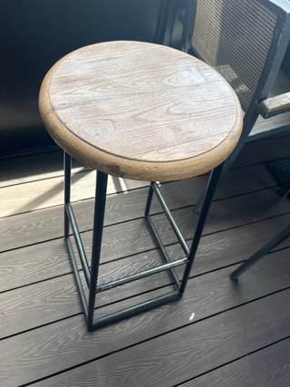 Taburete Terraza Madera y Metal