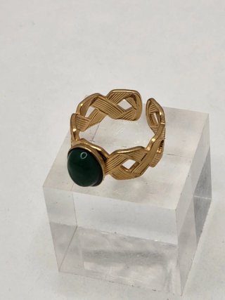 Anillo Oro Acero Quirúrgico Ajustable