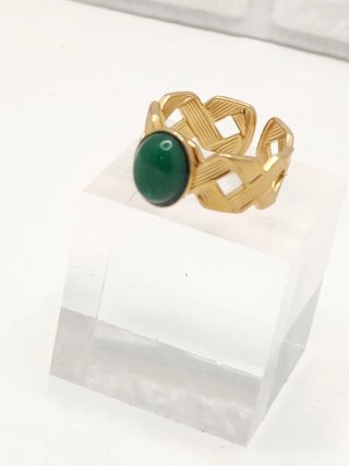 Anillo Oro Acero Quirúrgico Ajustable