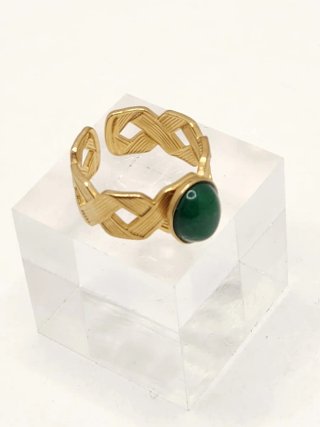 Anillo Oro Acero Quirúrgico Ajustable