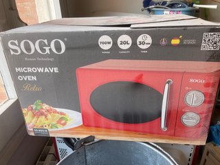 Microondas SOGO Retro Rojo 700W 20L