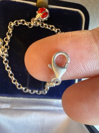 Bracciale vintage argento 925 con charm smaltati