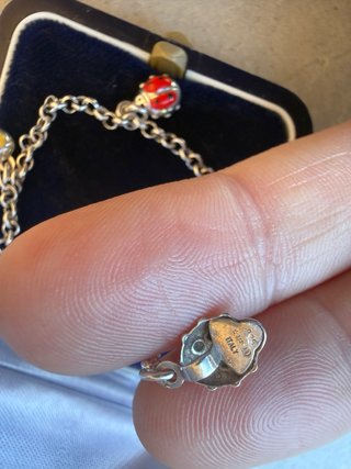 Bracciale vintage argento 925 con charm smaltati