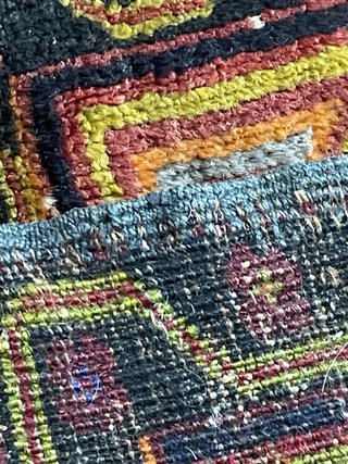 Tappeto persiano lana rosso arancio 85 x52 antico