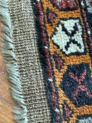 Tappeto persiano lana rosso arancio 85 x52 antico
