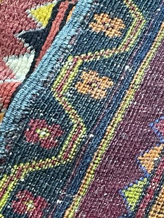 Tappeto persiano lana rosso arancio 85 x52 antico
