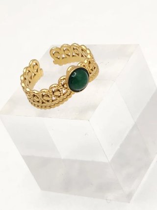 Anillo Acero Quirúrgico Chapado Oro