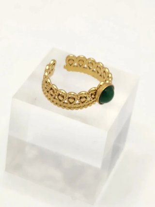 Anillo Acero Quirúrgico Chapado Oro