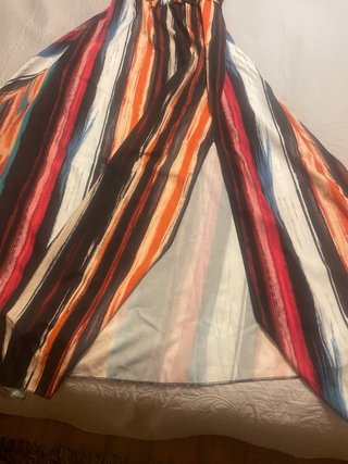 Vestido largo estampado rayas talla XL