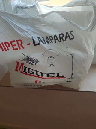 Pantalla lámpara diseño rayas gris