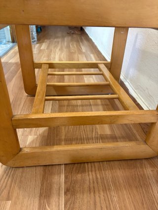 Mesa auxiliar madera y cristal