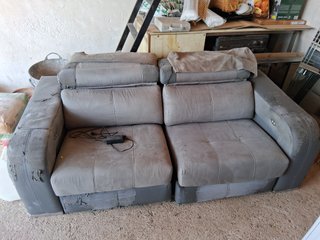 Sofá reclinable 2 plazas gris