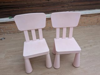 Mesa y 2 Sillas Ikea Niños Rosa