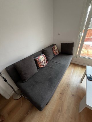 Sofá Cama Gris Tela