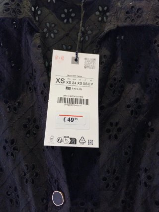 Mono Zara Negro Perforado Talla XS Nuevo