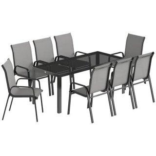 Outsunny Set da Esterno 9pz con 8 Sedie e Tavolino