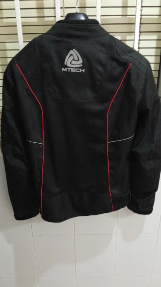 Chaqueta Moto MTECH Negra y Roja.
