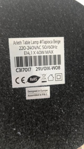 Lámpara de mesa Arleth beige moderna