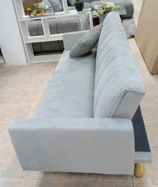Sofá Cama Bogotá. Gris. Cómodo. ¡EN REBAJA!