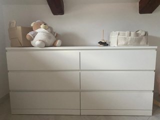 Cassettiera MALM 6 cassetti, bianco, 160x78 cm