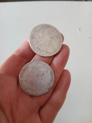 2 Monete da 8 Reales di Carlo IV e Ferdinando VII