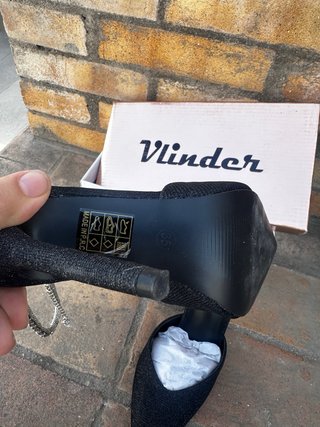 Zapatos Vlinder Negros Tacón Brillantes